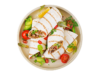 Plate with wraps and salad