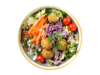 Plate with salad and falafel