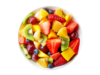 Plate with chopped, fresh fruits