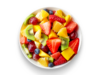 Plate with chopped fresh fruit
