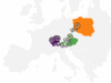 Europe map, countries where Eisberg is active are marked